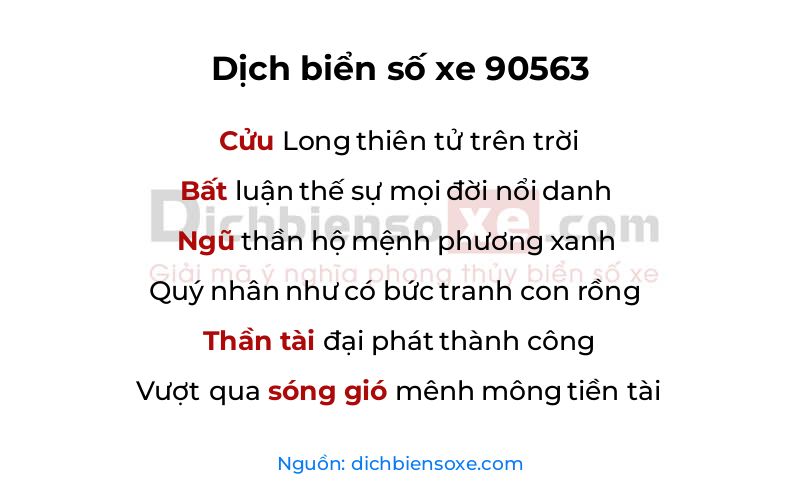 Dịch thơ biển số 90563