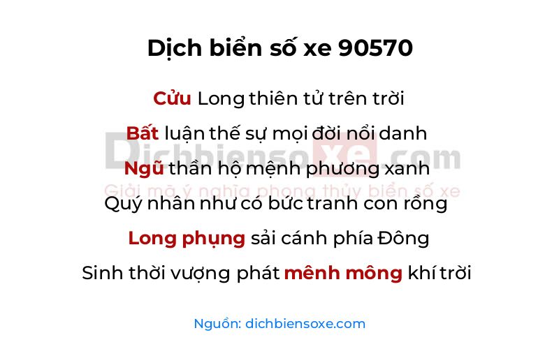 Dịch thơ biển số 90570