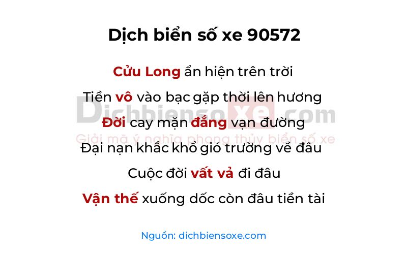 Dịch thơ biển số 90572