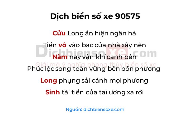 Dịch thơ biển số 90575