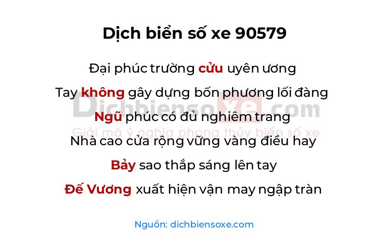 Dịch thơ biển số 90579