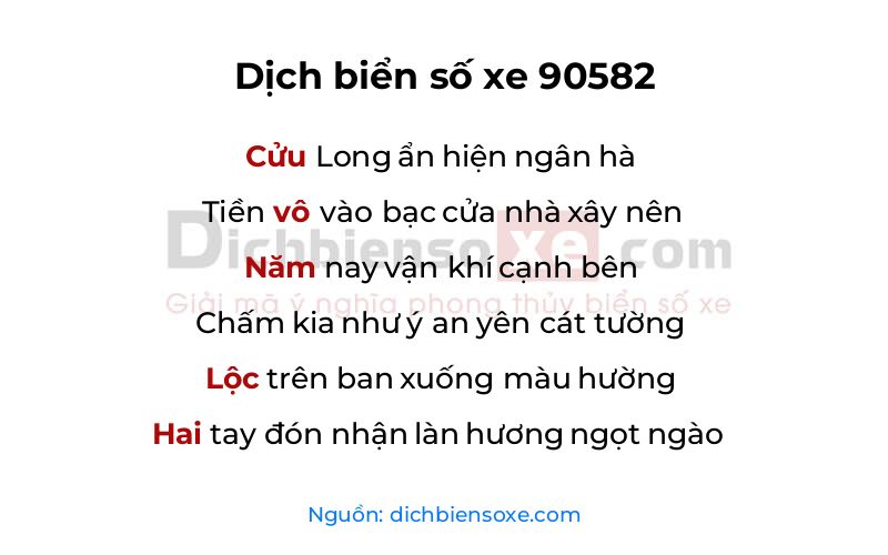Dịch thơ biển số 90582