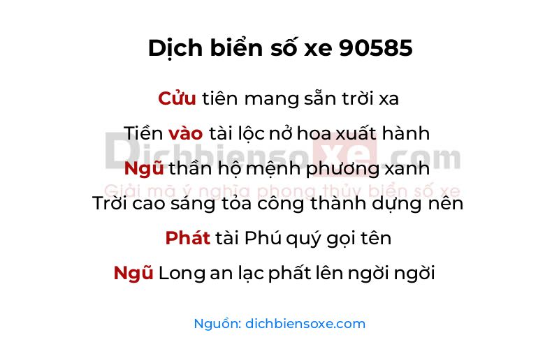 Dịch thơ biển số 90585