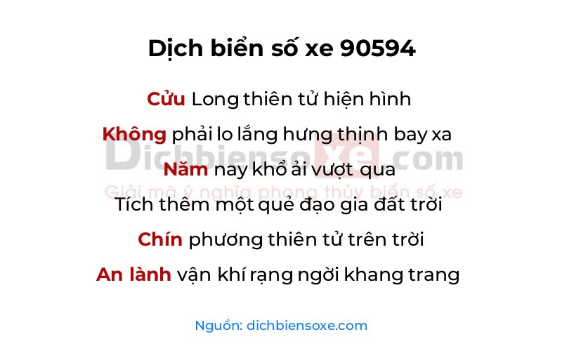 Dịch thơ biển số 90594