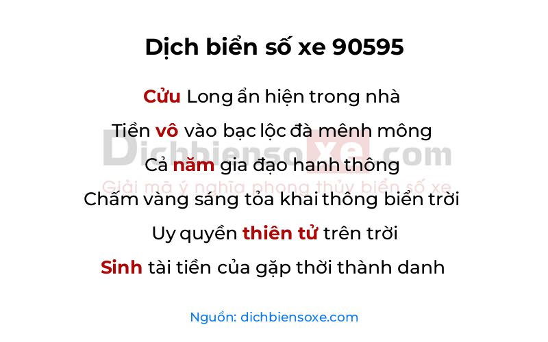 Dịch thơ biển số 90595