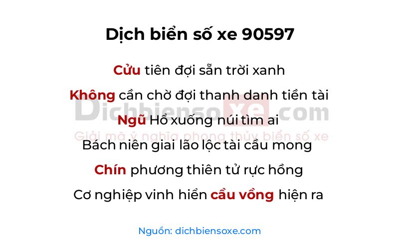 Dịch thơ biển số 90597