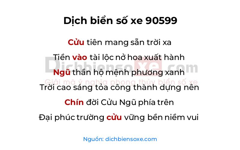 Dịch thơ biển số 90599