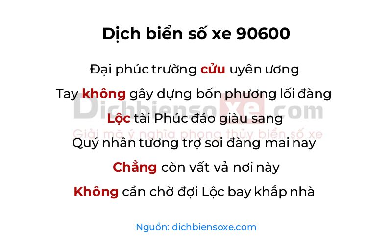 Dịch thơ biển số 90600