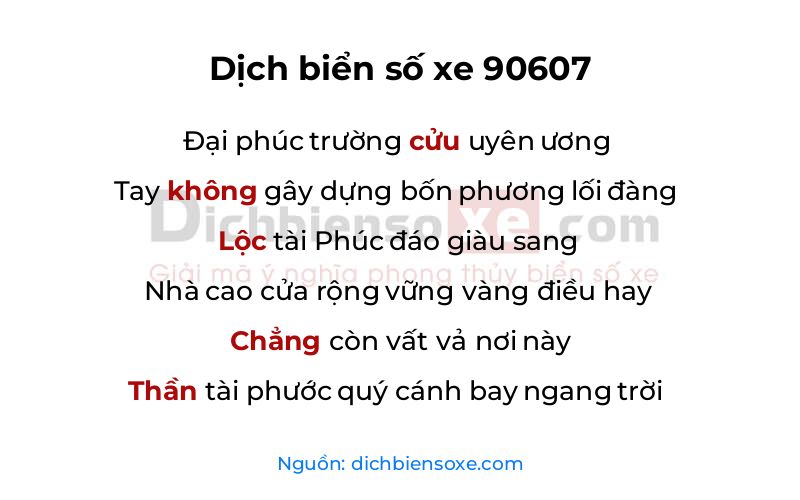 Dịch thơ biển số 90607