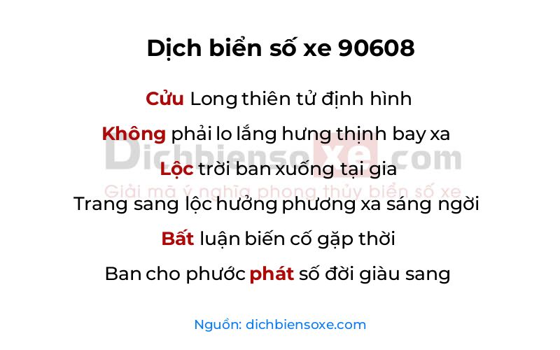 Dịch thơ biển số 90608