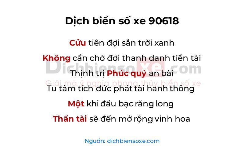 Dịch thơ biển số 90618