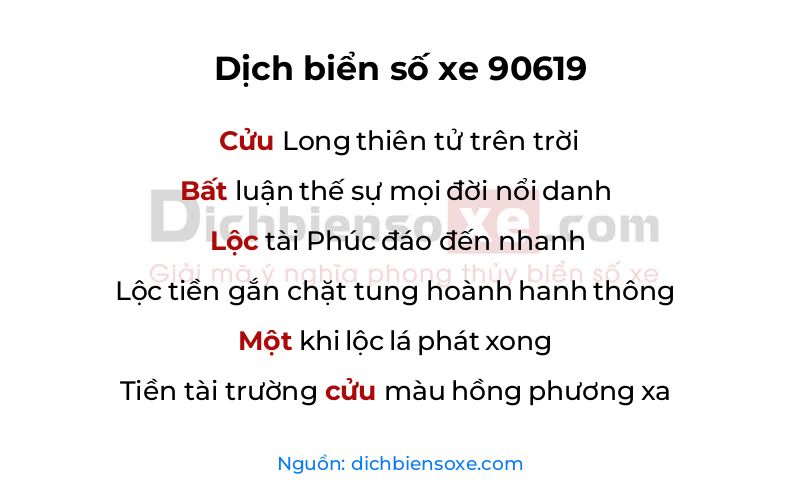 Dịch thơ biển số 90619