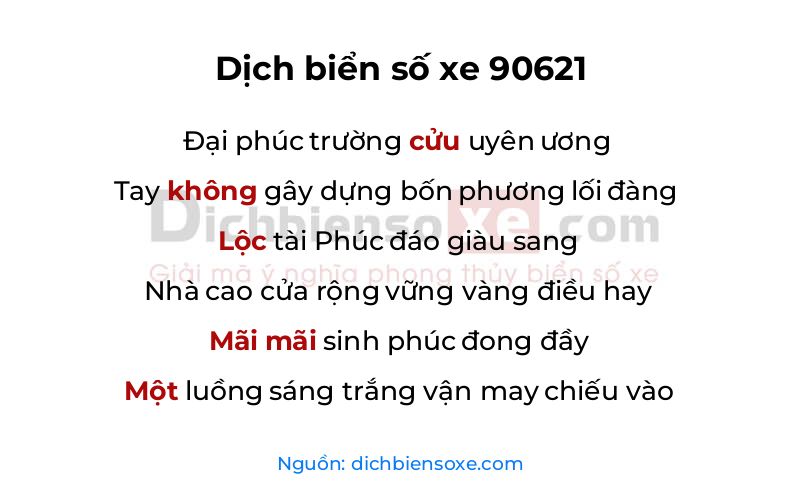 Dịch thơ biển số 90621