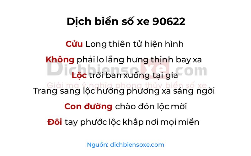 Dịch thơ biển số 90622