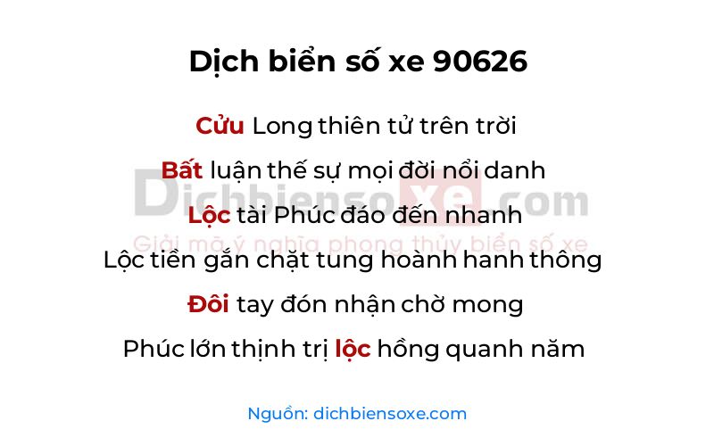 Dịch thơ biển số 90626
