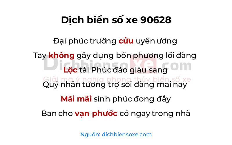 Dịch thơ biển số 90628
