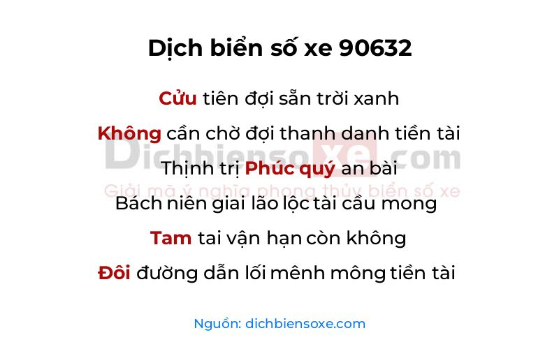Dịch thơ biển số 90632