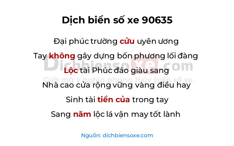 Dịch thơ biển số 90635