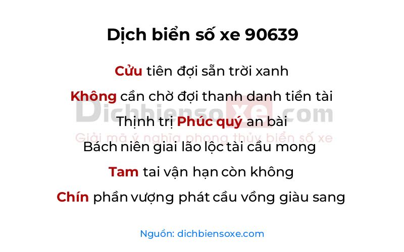 Dịch thơ biển số 90639