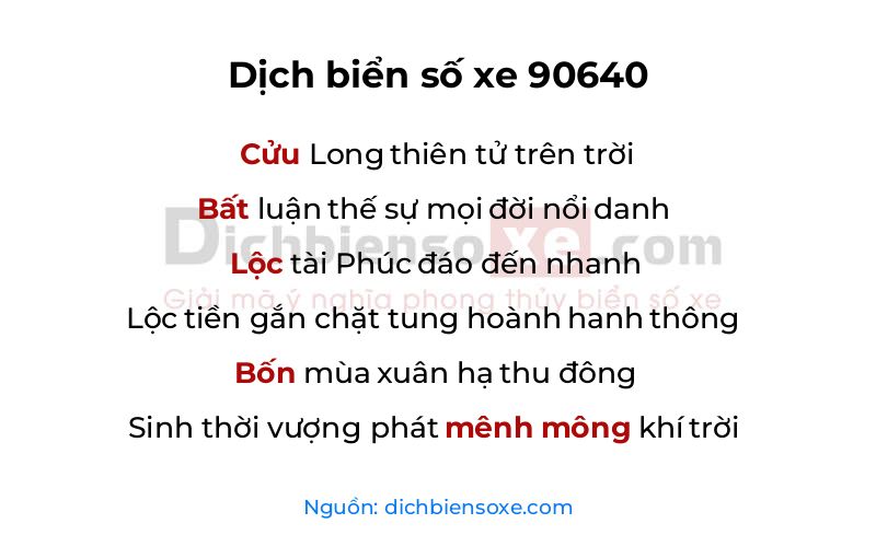 Dịch thơ biển số 90640