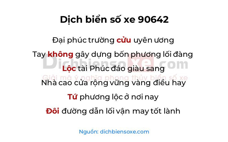 Dịch thơ biển số 90642