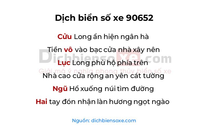 Dịch thơ biển số 90652