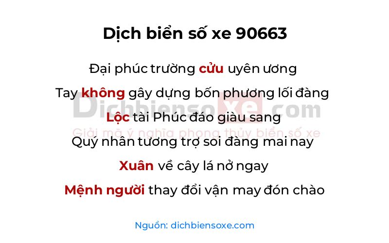Dịch thơ biển số 90663