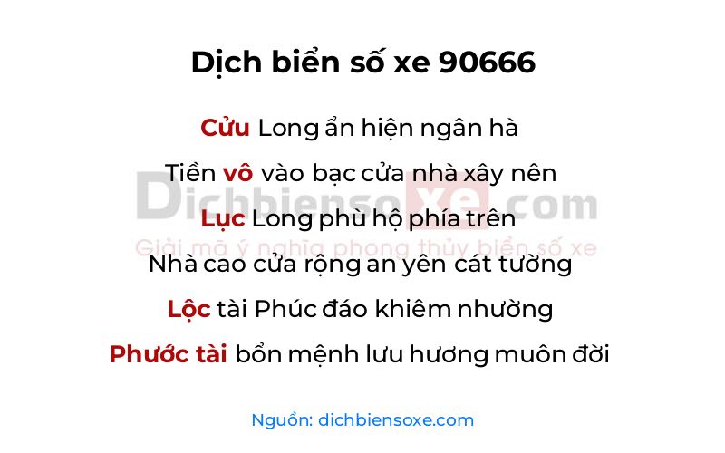 Dịch thơ biển số 90666