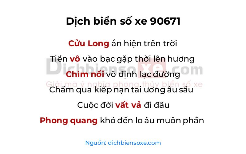 Dịch thơ biển số 90671