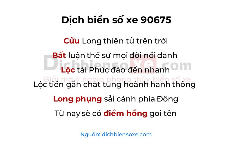 Dịch thơ biển số 90675