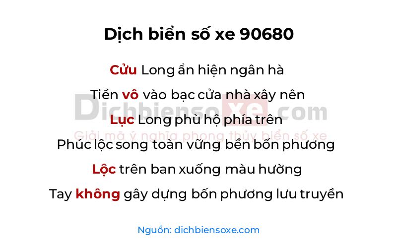 Dịch thơ biển số 90680