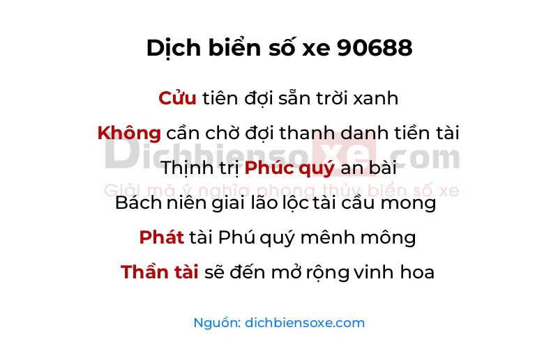 Dịch thơ biển số 90688
