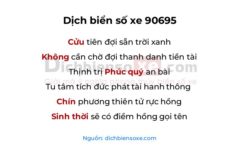 Dịch thơ biển số 90695
