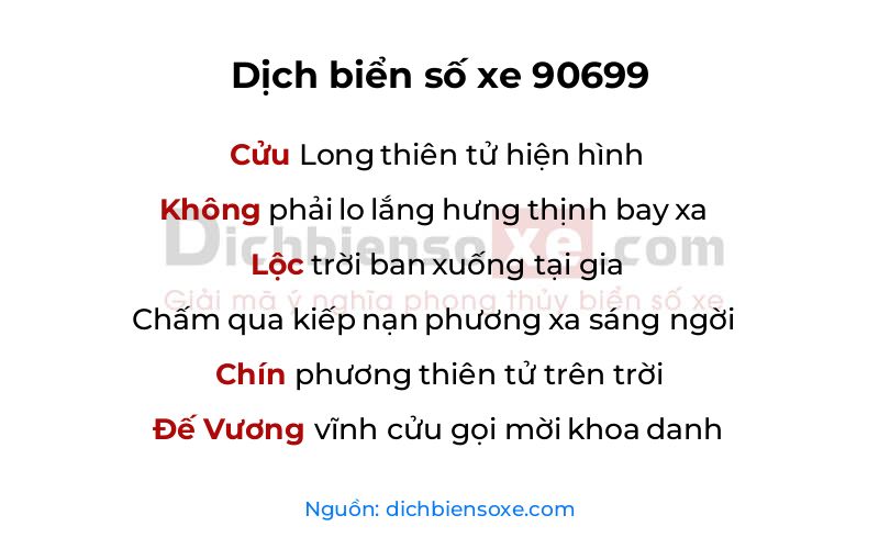 Dịch thơ biển số 90699