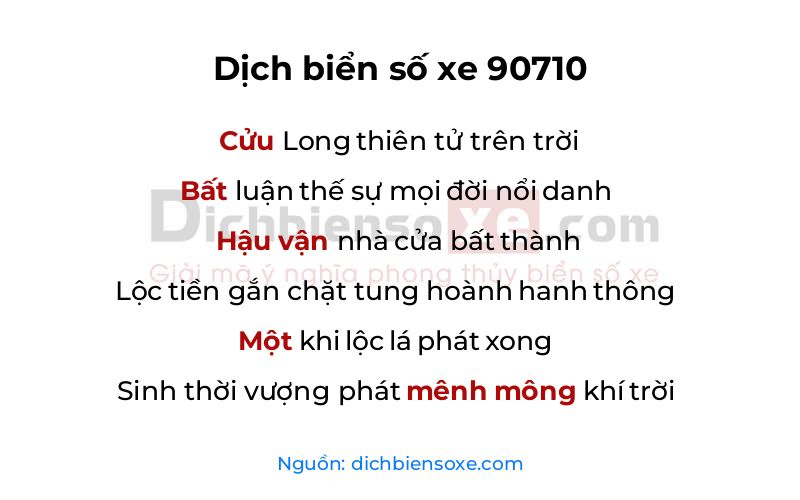 Dịch thơ biển số 90710