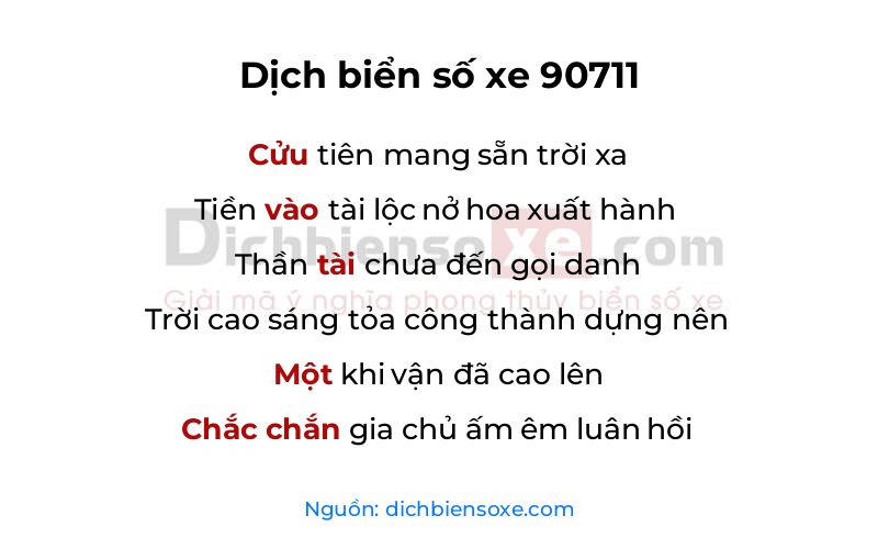 Dịch thơ biển số 90711