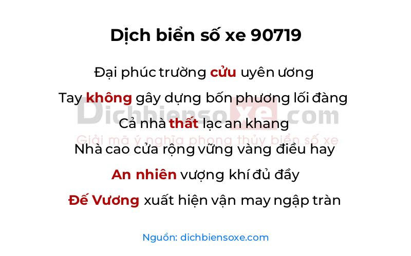 Dịch thơ biển số 90719