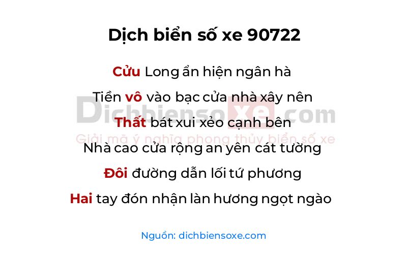 Dịch thơ biển số 90722