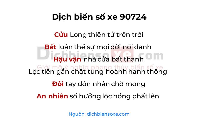 Dịch thơ biển số 90724