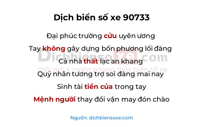 Dịch thơ biển số 90733