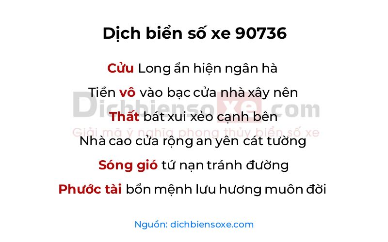 Dịch thơ biển số 90736