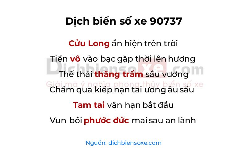 Dịch thơ biển số 90737