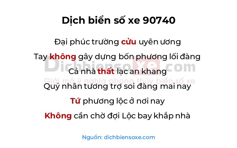 Dịch thơ biển số 90740