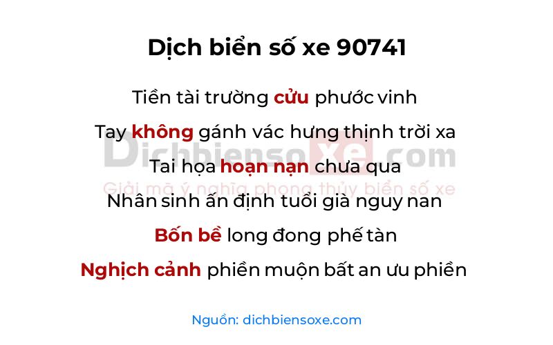 Dịch thơ biển số 90741