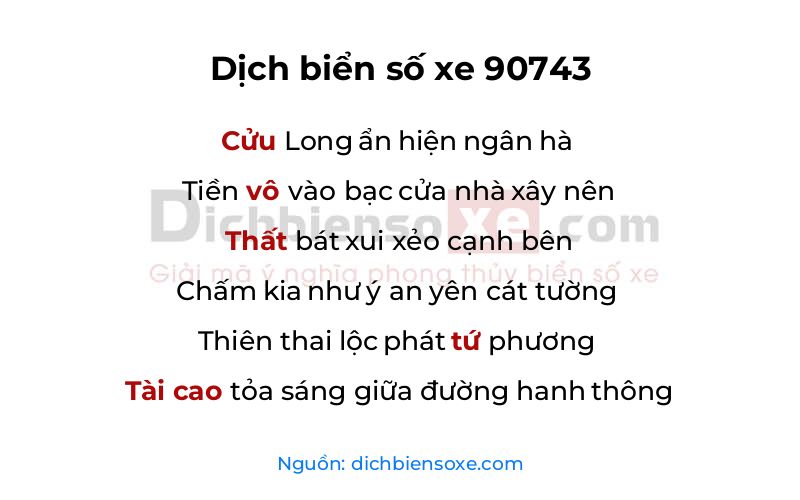 Dịch thơ biển số 90743