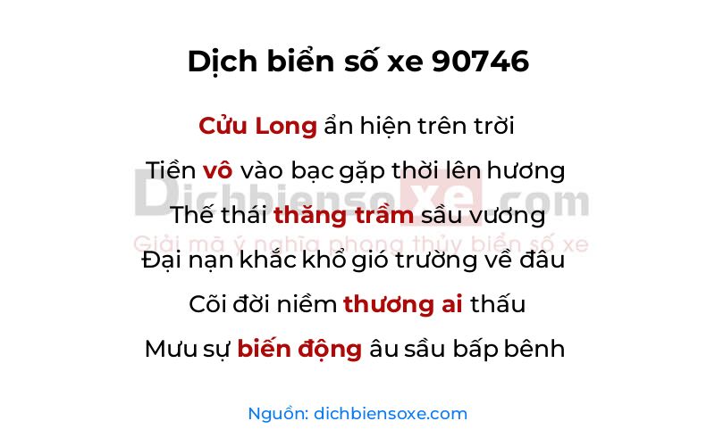 Dịch thơ biển số 90746