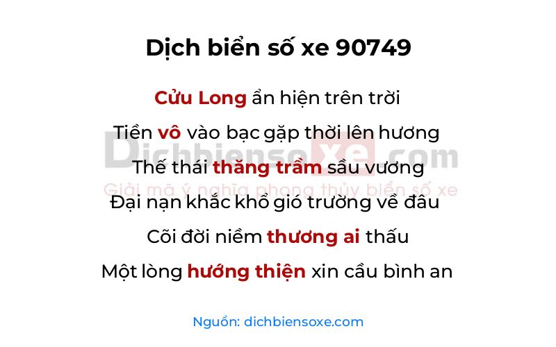 Dịch thơ biển số 90749