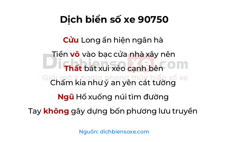 Dịch thơ biển số 90750