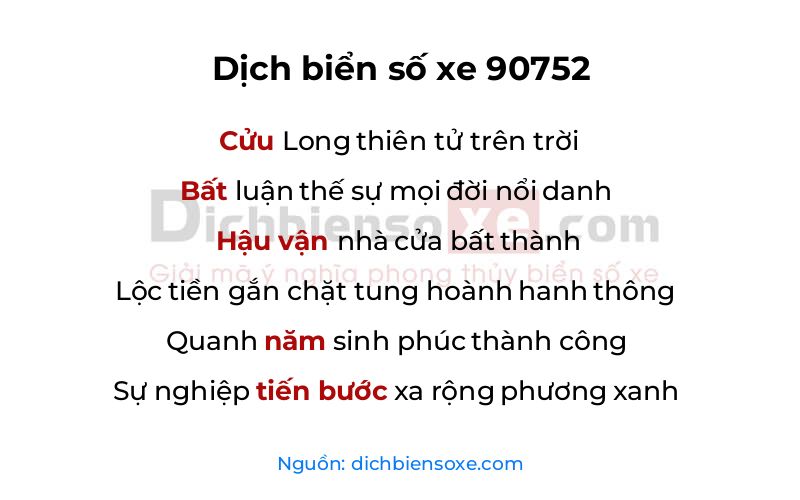 Dịch thơ biển số 90752