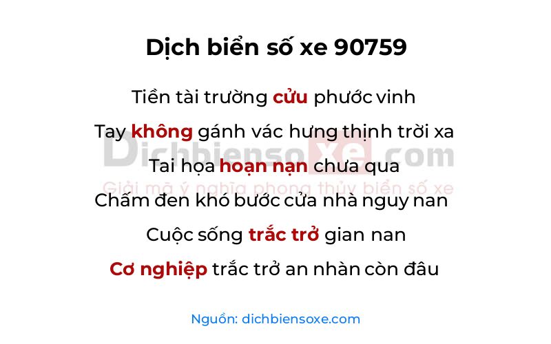 Dịch thơ biển số 90759